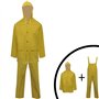 vidaXL Imperméable Robuste 2 pièces avec Capuchon et Salopette Jaune M pour randonnée