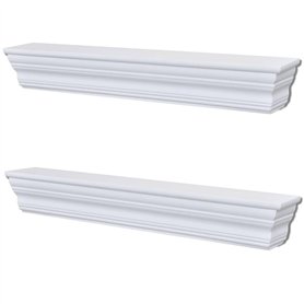 vidaXL 2X Ètagère Murale Blanc Salon Chambre Coucher Armoire Rangement Placard