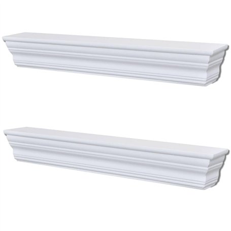 vidaXL 2X Ètagère Murale Blanc Salon Chambre Coucher Armoire Rangement Placard