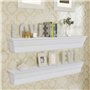 vidaXL 2X Ètagère Murale Blanc Salon Chambre Coucher Armoire Rangement Placard