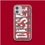 DIESEL Coque de Protection conçue pour iPhone 12 Mini 5.4 - Transparente - Anti-Chocs - avec Bords arrondis - Rouge/Gris