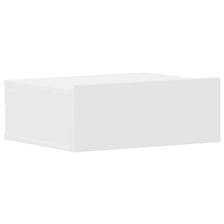 vidaXL Table de Chevet Flottante, Armoire de Lit Murale, Table de Nuit, Meuble de Chambre à Coucher Maison Intérieur, Blanc Bois