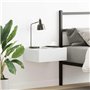 vidaXL Table de Chevet Flottante, Armoire de Lit Murale, Table de Nuit, Meuble de Chambre à Coucher Maison Intérieur, Blanc Bois