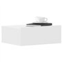 vidaXL Table de Chevet Flottante, Armoire de Lit Murale, Table de Nuit, Meuble de Chambre à Coucher Maison Intérieur, Blanc Bois