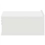 vidaXL Table de Chevet Flottante, Armoire de Lit Murale, Table de Nuit, Meuble de Chambre à Coucher Maison Intérieur, Blanc Bois