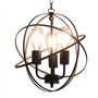vidaXL Lampe suspendue Noir Sphère 3 ampoules E27