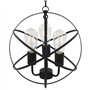 vidaXL Lampe suspendue Noir Sphère 3 ampoules E27