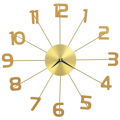 vidaXL Horloge Murale Métal 50 cm Doré