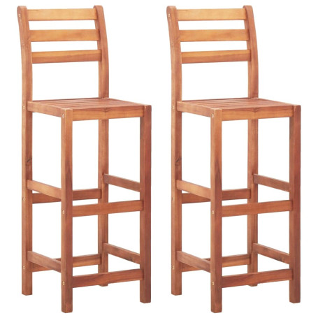 vidaXL Lot de 2 chaises de Cuisine en Bois d'acacia Massif