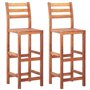 vidaXL Lot de 2 chaises de Cuisine en Bois d'acacia Massif