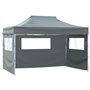 vidaXL Tente de Réception Pliable avec 3 Parois Tonnelle de Jardin Tonnelle de Patio Pavillon de Terrasse Auvent d'Extérieur 3x4