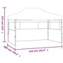 vidaXL Tente de Réception Pliable avec 3 Parois Tonnelle de Jardin Tonnelle de Patio Pavillon de Terrasse Auvent d'Extérieur 3x4