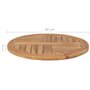 VidaXL Plateau de Table Rond en Teck Massif 2,5 cm x 60 cm