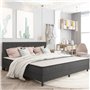 Testiera Letto Trapuntata Grigio Scuro in Tessuto 200x200 cm