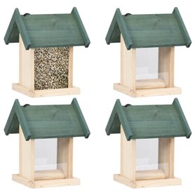 vidaXL Lot de 4 mangeoires à Oiseaux en Bois de Sapin