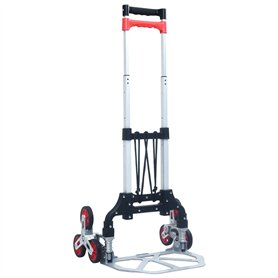 vidaXL - Treppen-Transportwagen Klappbar 70 kg Aluminium Silbern