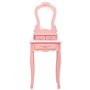 Tavolo da Trucco con Sgabello Rosa 50x59x136 cm Legno Paulownia