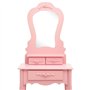 Tavolo da Trucco con Sgabello Rosa 50x59x136 cm Legno Paulownia
