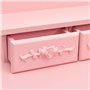 Tavolo da Trucco con Sgabello Rosa 50x59x136 cm Legno Paulownia