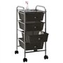 VidaXL Chariot de rangement mobile à 4 tiroirs Noir Plastique