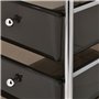 VidaXL Chariot de rangement mobile à 4 tiroirs Noir Plastique