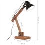 Lampe de bureau industrielle Noir Rond 58x18x90 cm E27