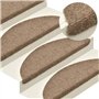 Tapis d'escalier auto-adhésifs 15 pcs 65x21x4 cm feutre aiguilleté couleur crème