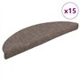 Tapis d'escalier auto-adhésifs 15 pcs 65x21x4 cm feutre aiguilleté couleur crème