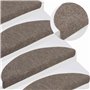 Tapis d'escalier auto-adhésifs 15 pcs 65x21x4 cm feutre aiguilleté couleur crème