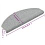 VidaXL Tapis de marches d'escalier 15 pcs Gris clair 65x24x4 cm