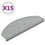VidaXL Tapis de marches d'escalier 15 pcs Gris clair 65x24x4 cm