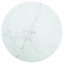 Dessus de table blanc Ø80x1 cm verre trempé avec design marbre