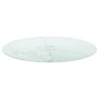 Dessus de table blanc Ø80x1 cm verre trempé avec design marbre