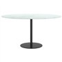 Dessus de table blanc Ø80x1 cm verre trempé avec design marbre