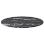vidaXL Plateau de table noir Ø 60 x 0,8 cm en verre trempé aspect marbre