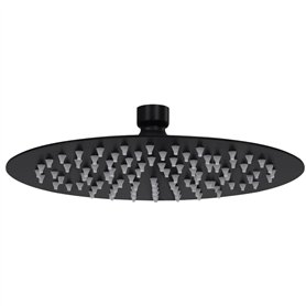 Pomme de douche pluie Acier inoxydable 20 cm Ronde Noir