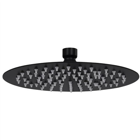 Pomme de douche pluie Acier inoxydable 20 cm Ronde Noir