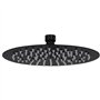 Pomme de douche pluie Acier inoxydable 20 cm Ronde Noir