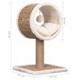 SONDEY VIDAXL Arbre a Chat et Tunnel superieur et Jouet 56 cm Herbiers Marins