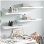 vidaXL Scaffali a Parete 4 pz Bianco Lucido 80x23,5x3,8 cm in MDF