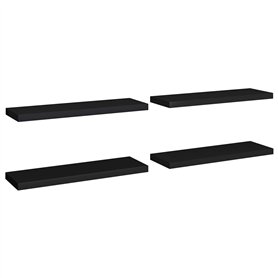VidaXL Étagères murales flottantes 4 pcs Noir 80x23,5x3,8 cm MDF