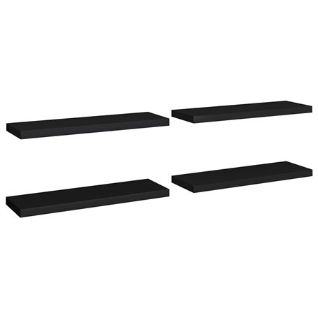 VidaXL Étagères murales flottantes 4 pcs Noir 80x23,5x3,8 cm MDF