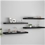 VidaXL Étagères murales flottantes 4 pcs Noir 80x23,5x3,8 cm MDF