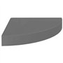 VidaXL Étagère d'angle flottante Gris brillant 25x25x3,8 cm MDF