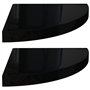 VidaXL Étagères d'angle flottantes 2 pcs Noir brillant 35x35x3,8cm MDF