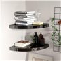VidaXL Étagères d'angle flottantes 2 pcs Noir brillant 35x35x3,8cm MDF