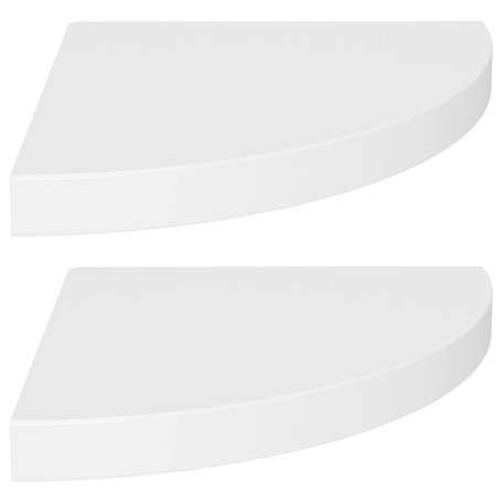 VidaXL Étagères d'angle flottantes 2 pcs Blanc 35x35x3,8 cm MDF