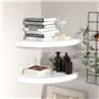 VidaXL Étagères d'angle flottantes 2 pcs Blanc 35x35x3,8 cm MDF