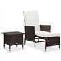 loungesets - VDXL 2-delige Loungeset met kussens poly rattan bruin - N/A - Bruin