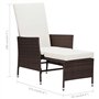 loungesets - VDXL 2-delige Loungeset met kussens poly rattan bruin - N/A - Bruin